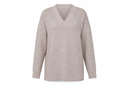 CHAMP (IN) Womens Pink V-Neck Cotton Pullover Jumper One Size