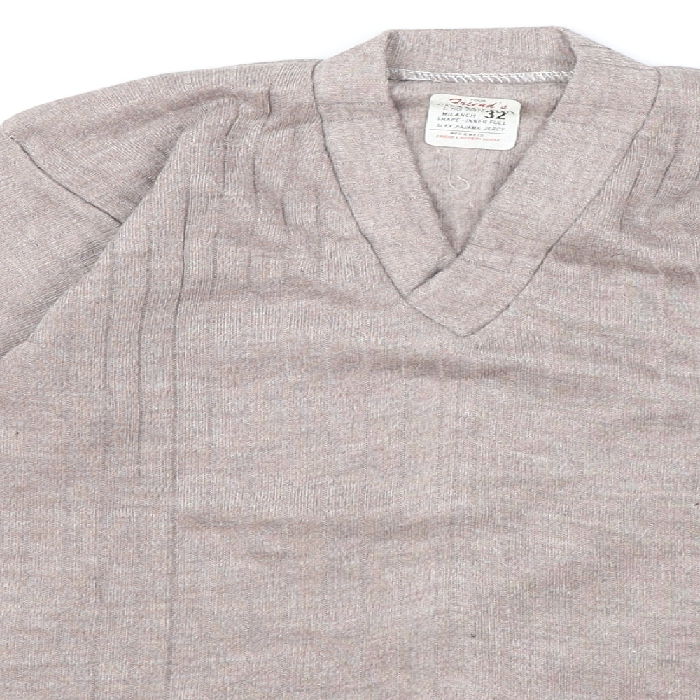 CHAMP (IN) Womens Pink V-Neck Cotton Pullover Jumper One Size
