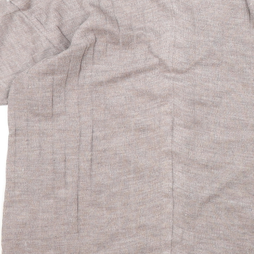 CHAMP (IN) Womens Pink V-Neck Cotton Pullover Jumper One Size