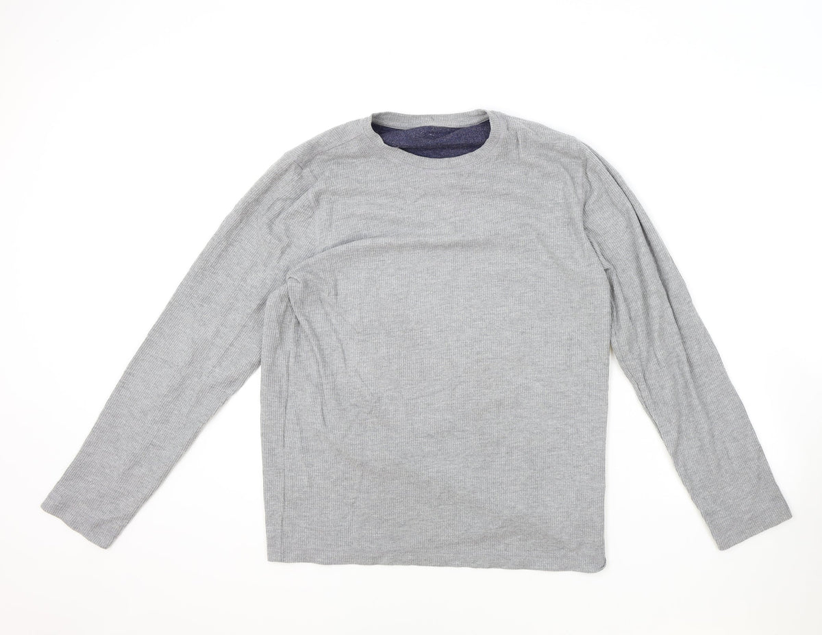 Eddie Bauer Mens Grey Round Neck Polyester Pullover Jumper Size M