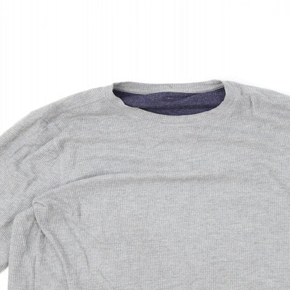 Eddie Bauer Mens Grey Round Neck Polyester Pullover Jumper Size M