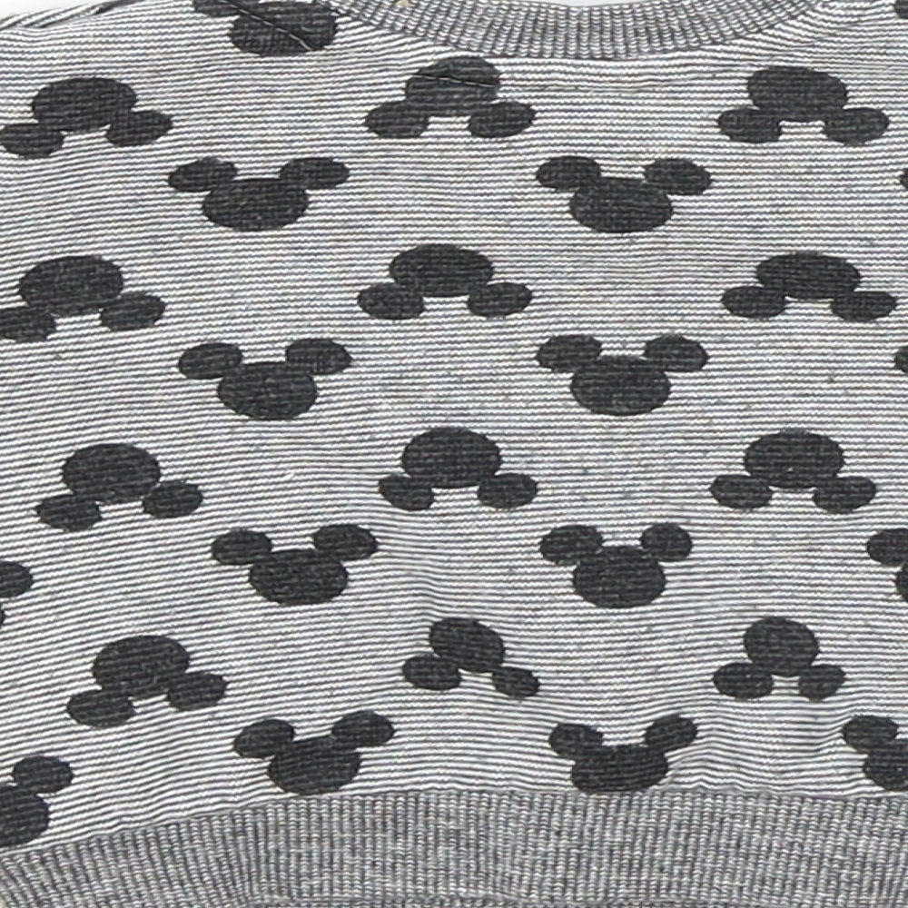 Disney Baby Baby Grey Geometric Cotton Pullover Jumper Size 0-3 Months Snap - Mickey Mouse