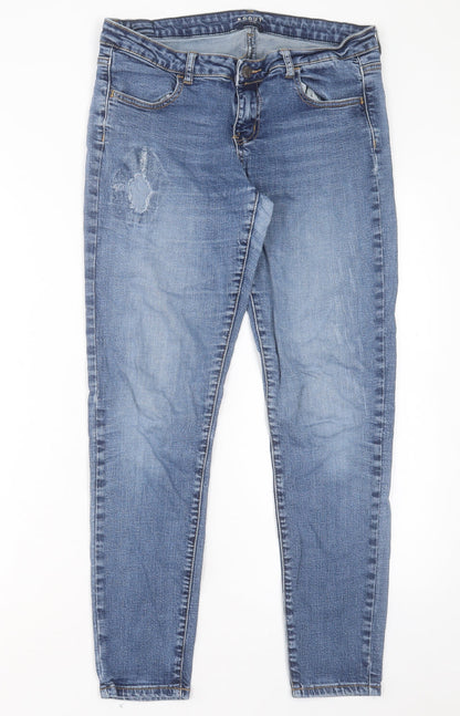 SCOUT Womens Blue Cotton Skinny Jeans Size 30 in L28 in Regular Button