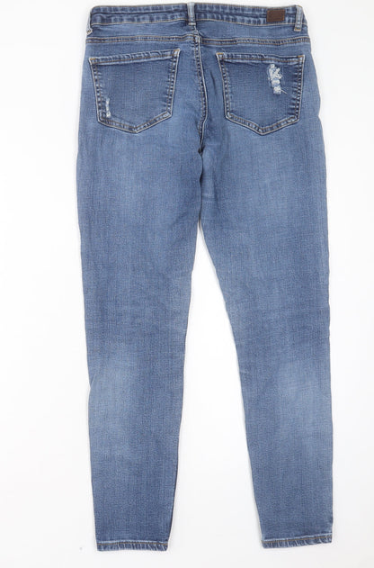 SCOUT Womens Blue Cotton Skinny Jeans Size 30 in L28 in Regular Button