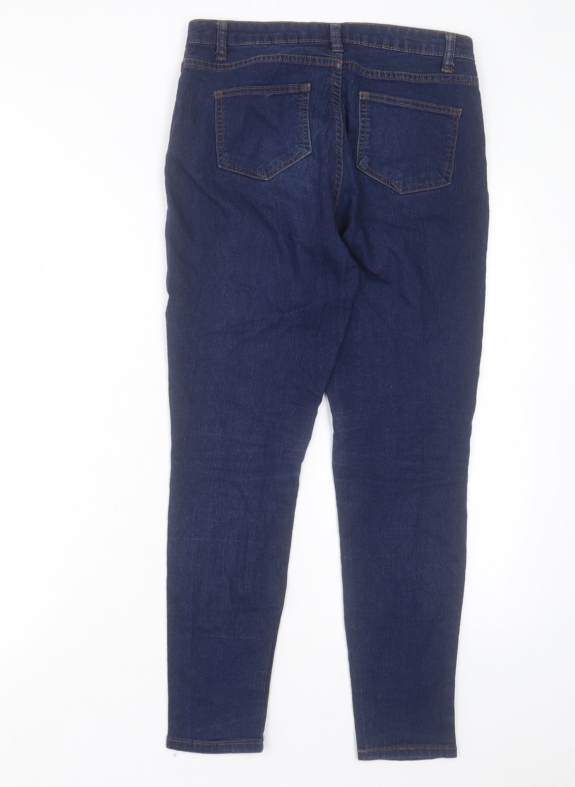 Denim & Co. Womens Blue Cotton Skinny Jeans Size 10 L25 in Regular Button