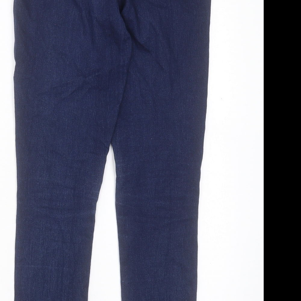 Denim & Co. Womens Blue Cotton Skinny Jeans Size 10 L25 in Regular Button