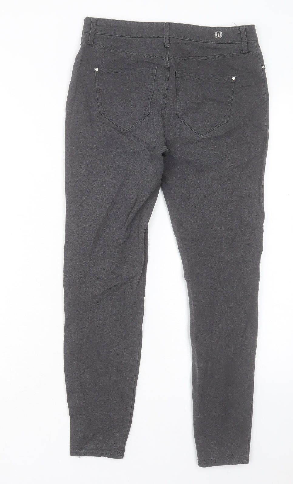 River Island Womens Grey Cotton Skinny Jeans Size 6 L25 in Regular Button