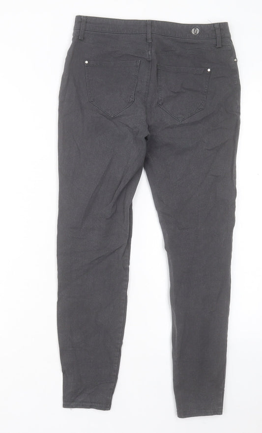 River Island Womens Grey Cotton Skinny Jeans Size 6 L25 in Regular Button