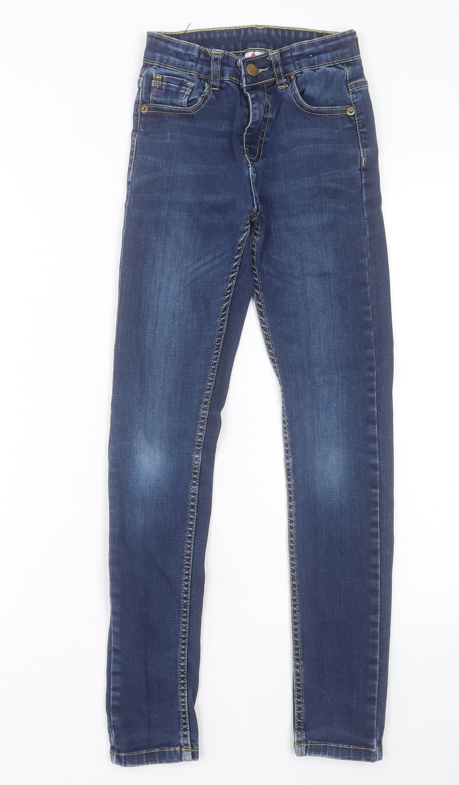 A2Z Girls Blue Cotton Skinny Jeans Size 11-12 Years Regular Button