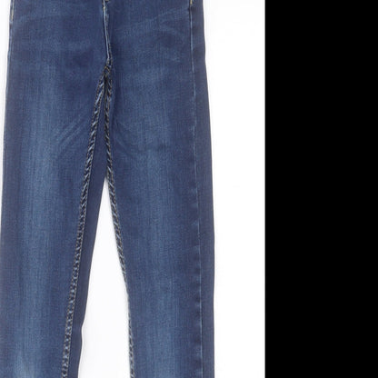 A2Z Girls Blue Cotton Skinny Jeans Size 11-12 Years Regular Button