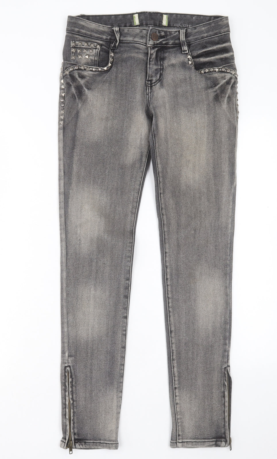ROMP Womens Grey Cotton Skinny Jeans Size 28 in L30 in Regular Button