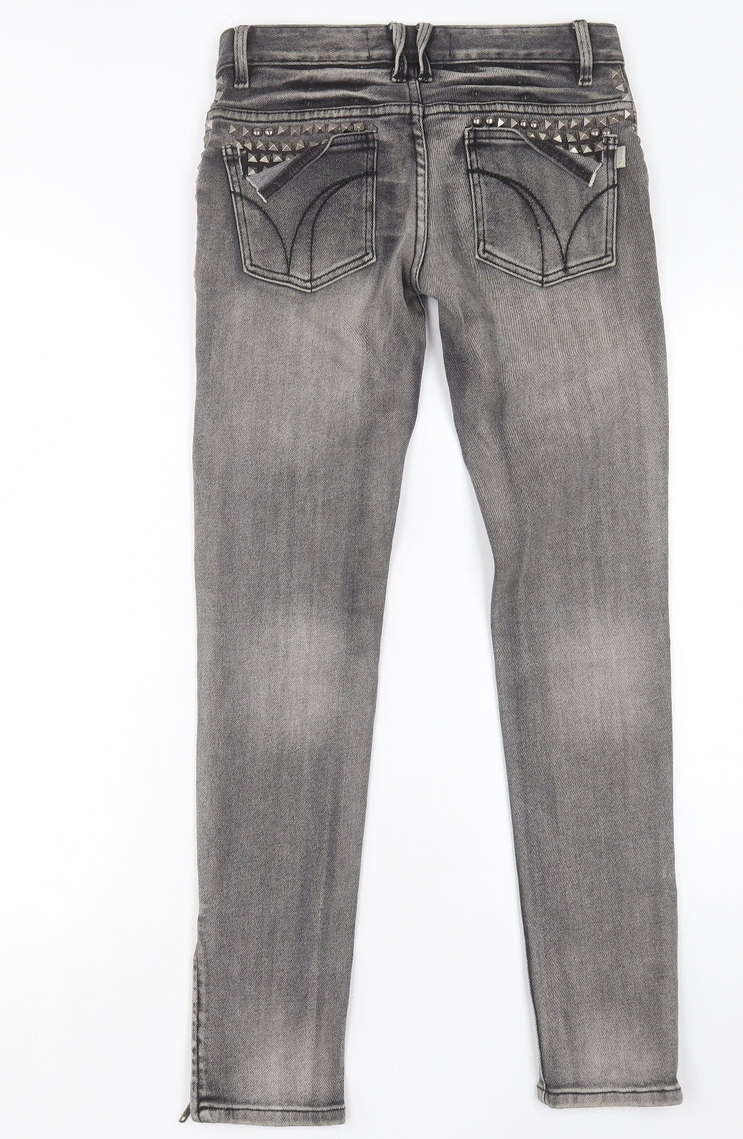 ROMP Womens Grey Cotton Skinny Jeans Size 28 in L30 in Regular Button