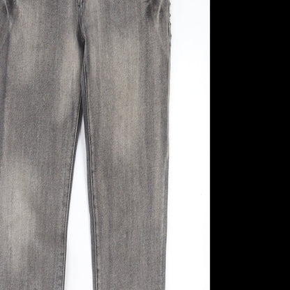 ROMP Womens Grey Cotton Skinny Jeans Size 28 in L30 in Regular Button
