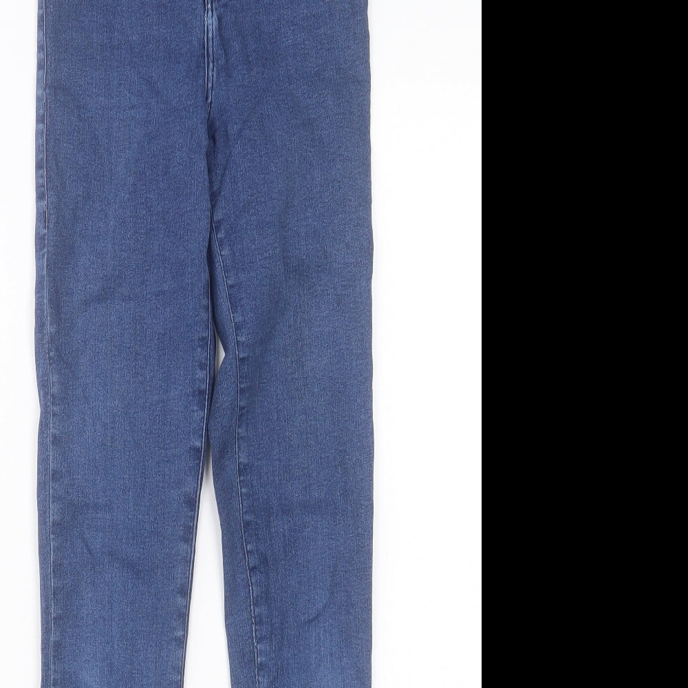 Topshop Womens Blue Cotton Skinny Jeans Size 28 in L29 in Regular Button