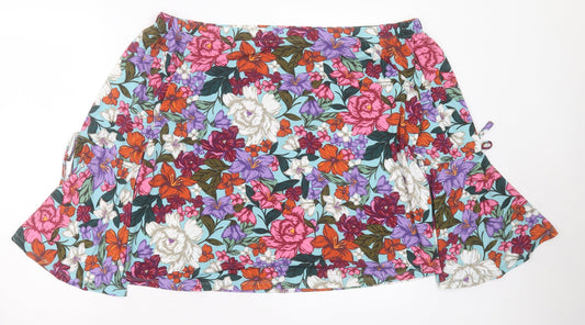 Capsule Womens Multicoloured Floral Polyester Basic Blouse Size 18 Boat Neck