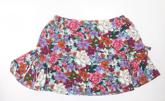 Capsule Womens Multicoloured Floral Polyester Basic Blouse Size 18 Boat Neck