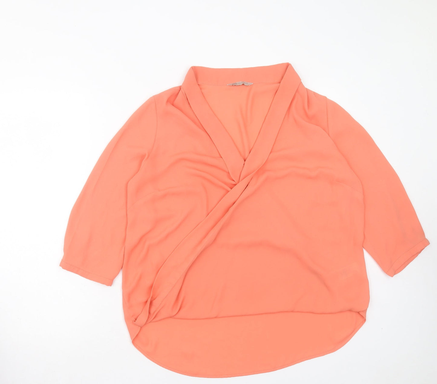 Womens UK Size 14 Marks and Spencer Orange Basic Blouse