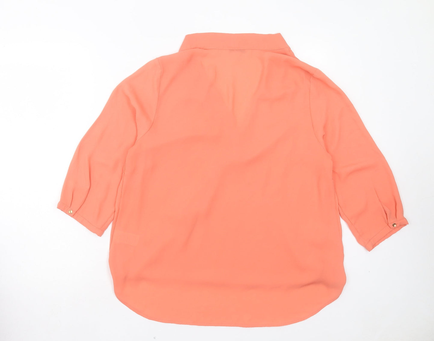 Womens UK Size 14 Marks and Spencer Orange Basic Blouse