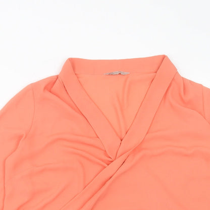 Womens UK Size 14 Marks and Spencer Orange Basic Blouse