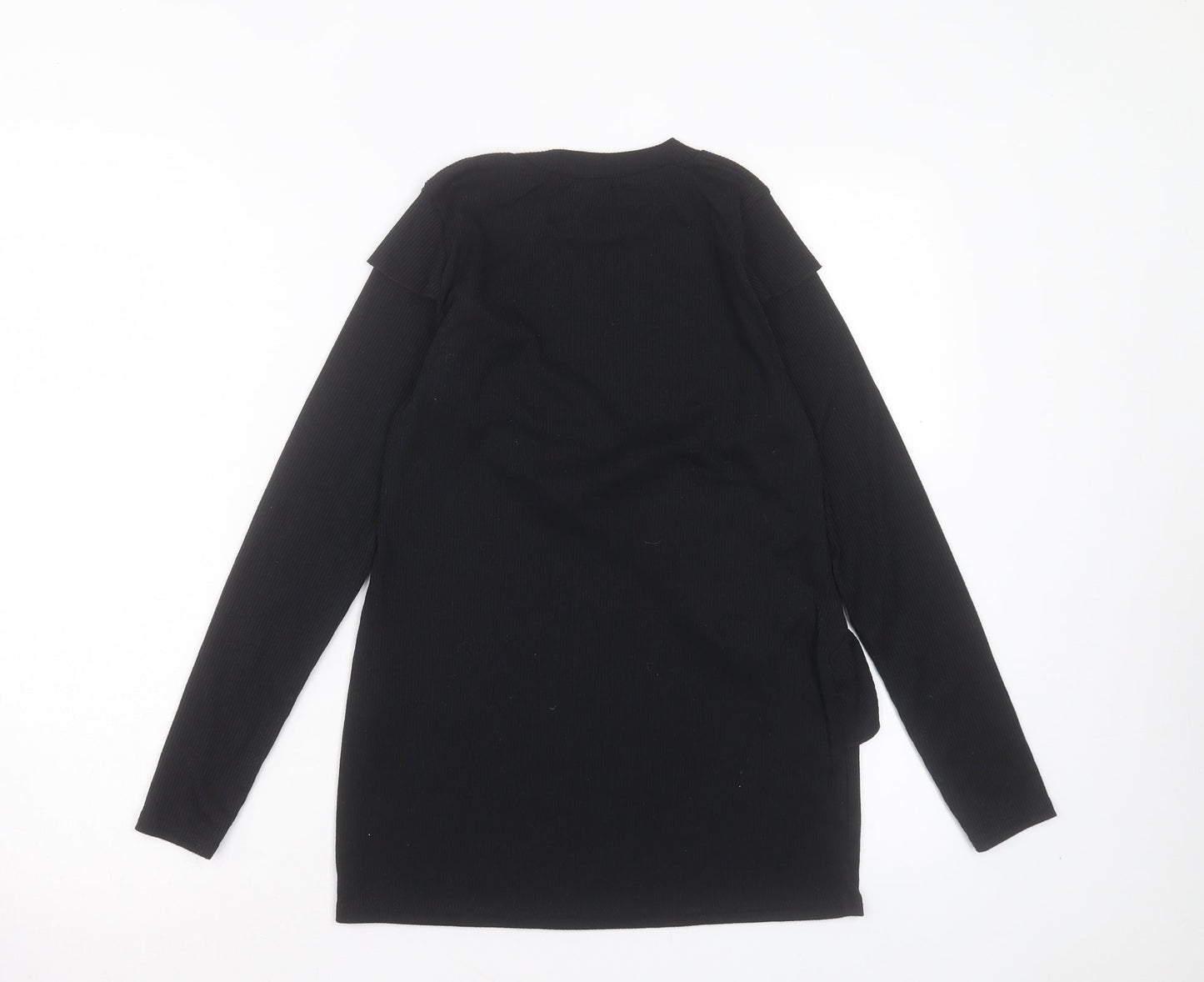 Boohoo Womens Black Crew Neck Polyester Pullover Jumper Size 10