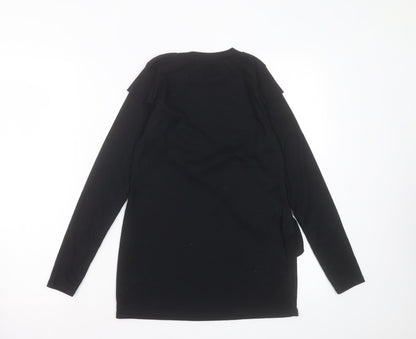 Boohoo Womens Black Crew Neck Polyester Pullover Jumper Size 10