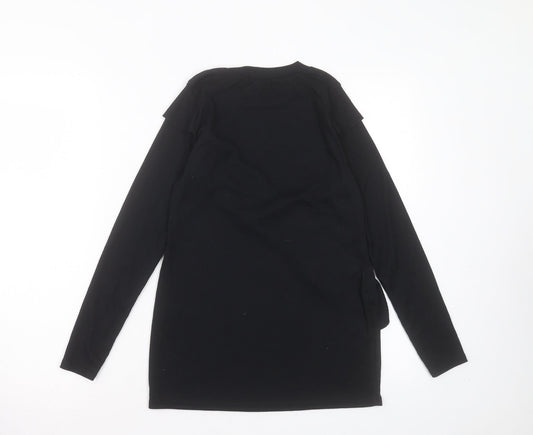 Boohoo Womens Black Crew Neck Polyester Pullover Jumper Size 10