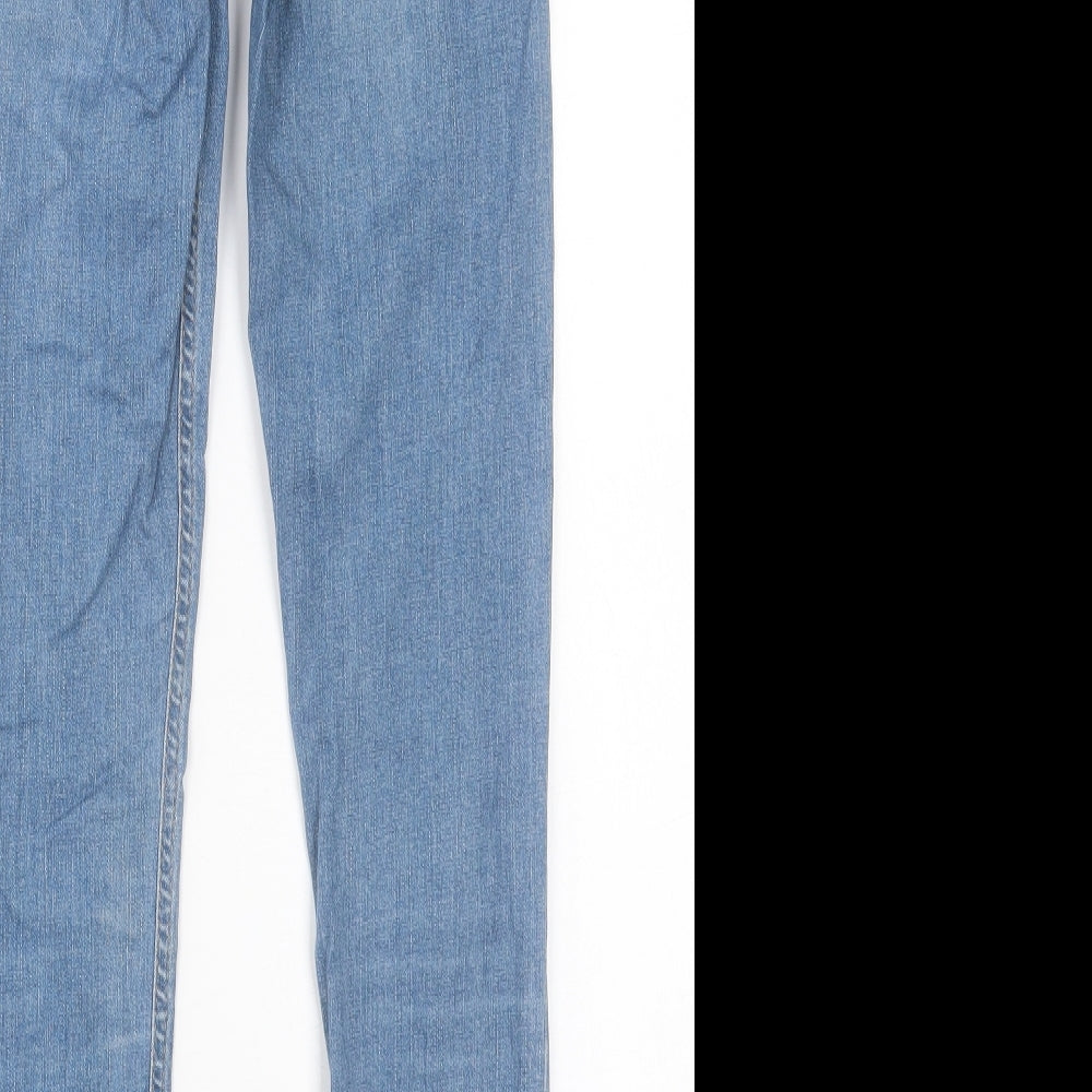 Topshop Womens Blue Cotton Skinny Jeans Size 26 in L29 in Regular Button