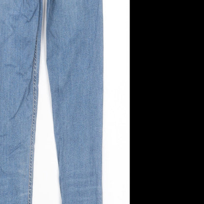Topshop Womens Blue Cotton Skinny Jeans Size 26 in L29 in Regular Button
