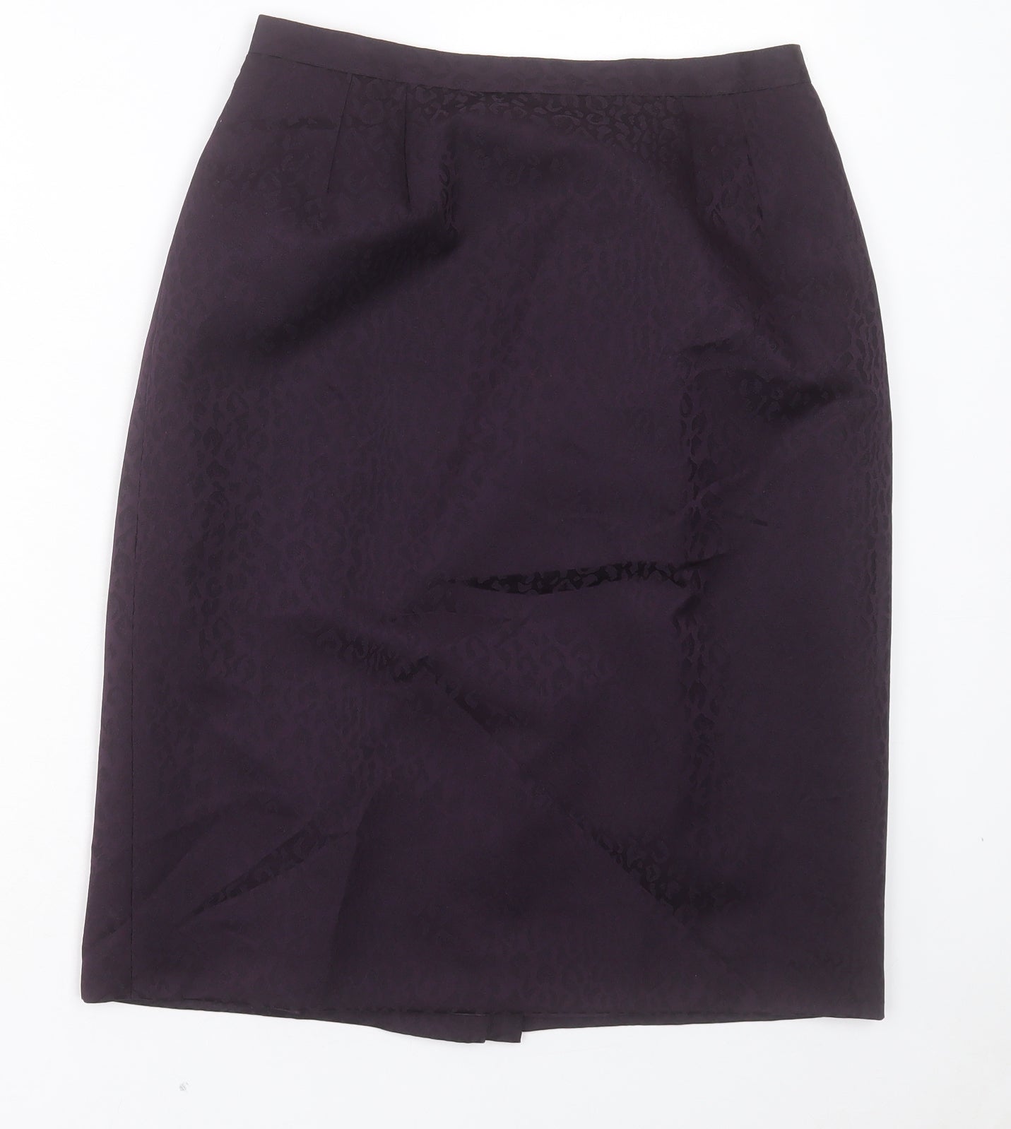 kaspa Womens Purple Animal Print Polyester Straight & Pencil Skirt Size 10 Button
