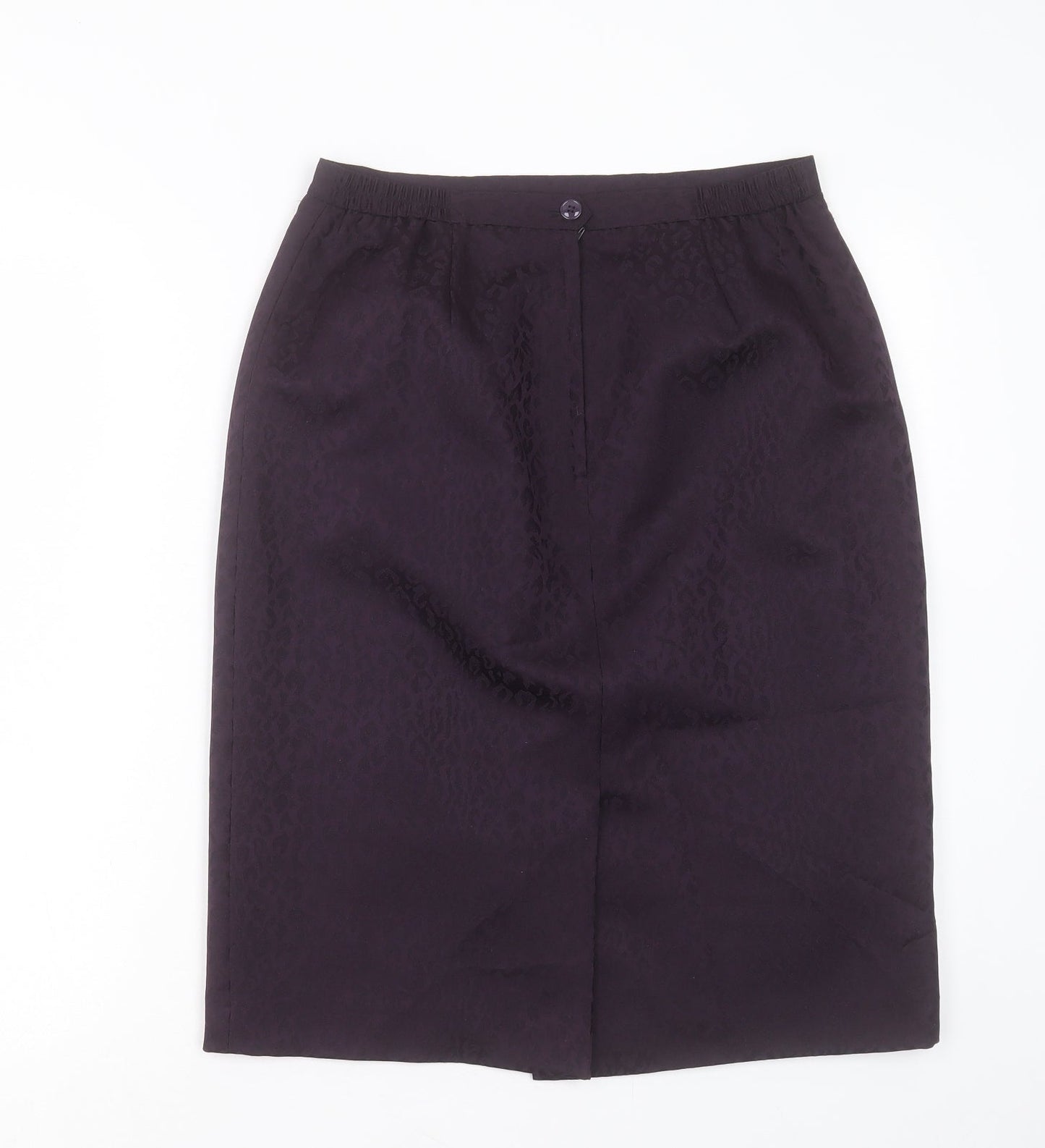 kaspa Womens Purple Animal Print Polyester Straight & Pencil Skirt Size 10 Button