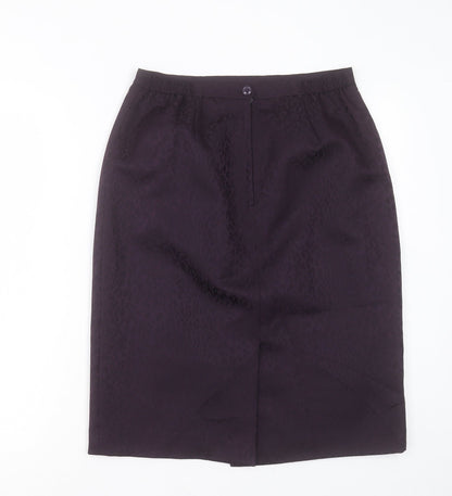 kaspa Womens Purple Animal Print Polyester Straight & Pencil Skirt Size 10 Button