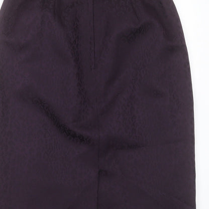 kaspa Womens Purple Animal Print Polyester Straight & Pencil Skirt Size 10 Button