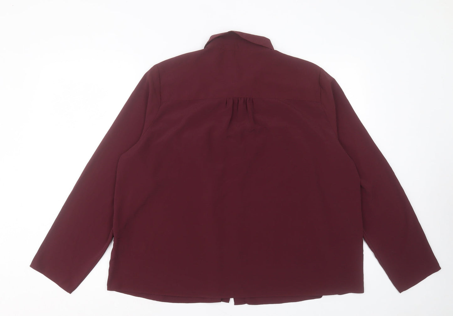 Marks and Spencer Womens Purple Polyester Basic Button-Up Size 18 Collared - Lace Detail