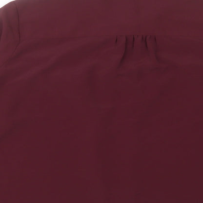 Marks and Spencer Womens Purple Polyester Basic Button-Up Size 18 Collared - Lace Detail