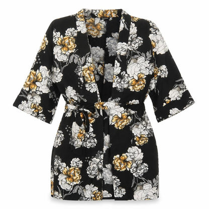 River Island Womens Black Floral Jacket Size 8