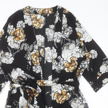 River Island Womens Black Floral Jacket Size 8