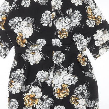River Island Womens Black Floral Jacket Size 8