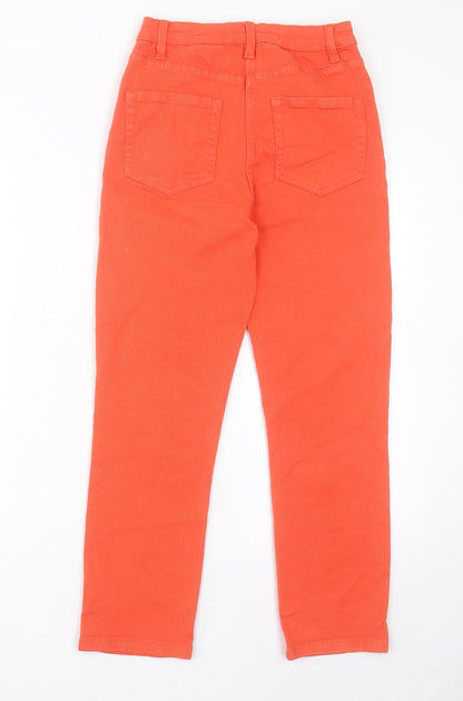 NEXT Womens Orange Cotton Cropped Jeans Size 6 L24 in Slim Button