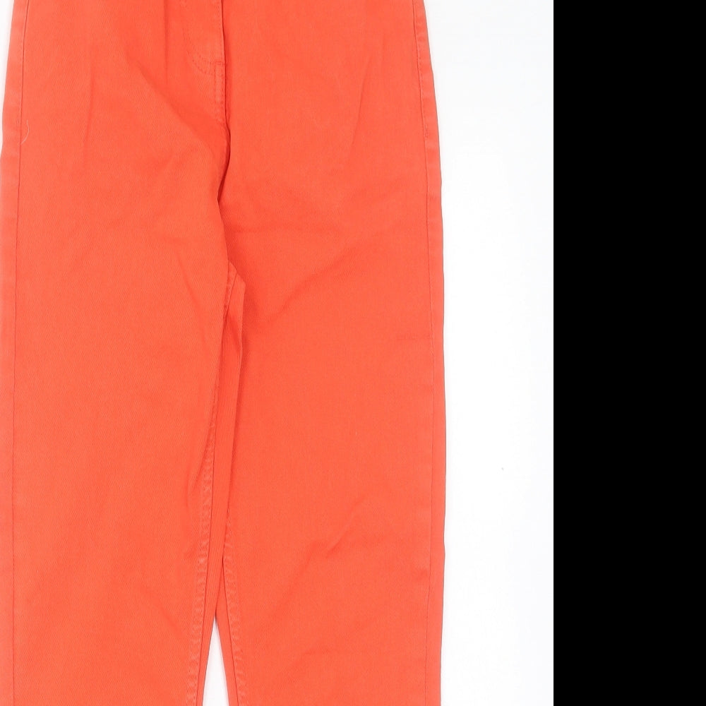 NEXT Womens Orange Cotton Cropped Jeans Size 6 L24 in Slim Button