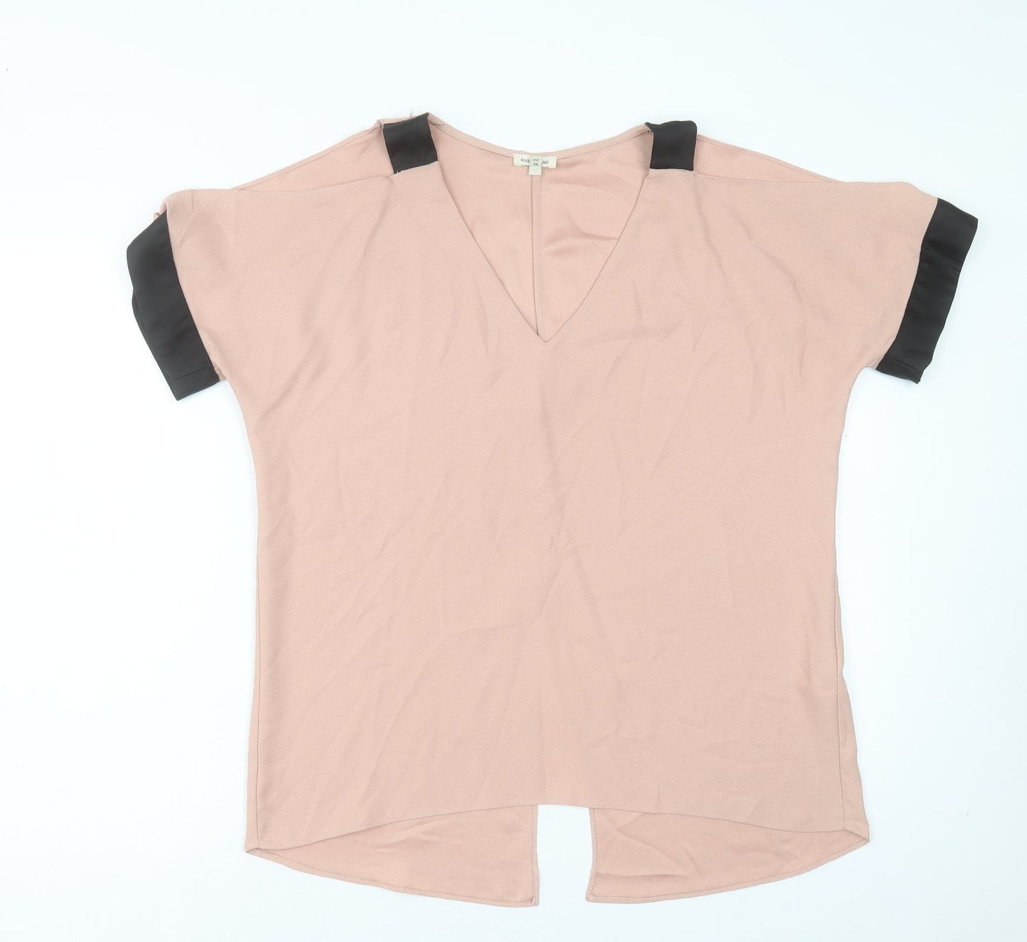 Womens UK Size 10 River Island Pink Basic T-Shirt