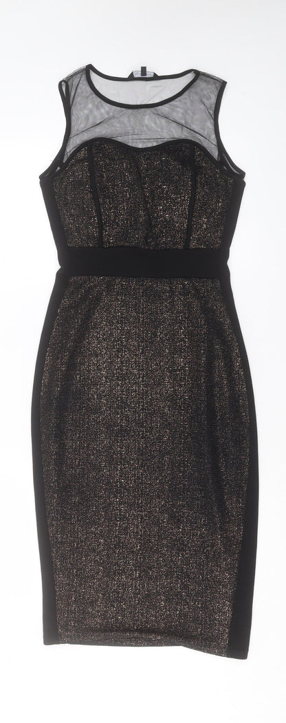 New Look Womens Black Polyester Bodycon Size 10 Crew Neck Pullover