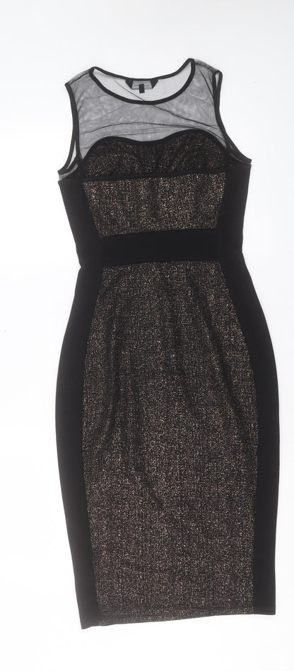 New Look Womens Black Polyester Bodycon Size 10 Crew Neck Pullover