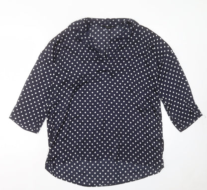 Womens UK Size S Zara Blue Basic Blouse