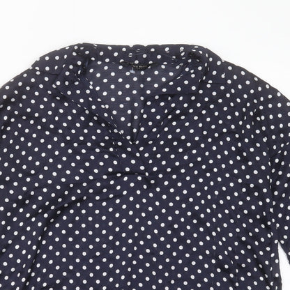 Womens UK Size S Zara Blue Basic Blouse