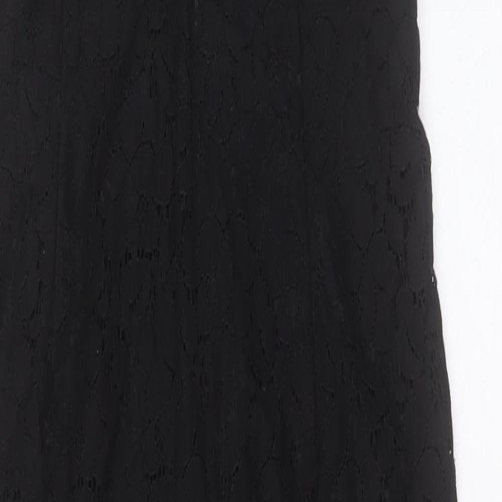 Missguided Womens Black Polyester Jumpsuit One-Piece Size 6 Button