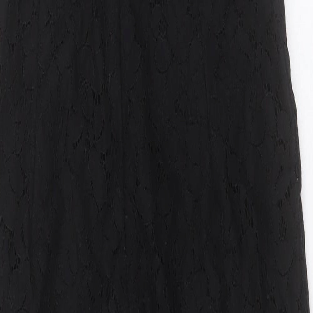 Missguided Womens Black Polyester Jumpsuit One-Piece Size 6 Button