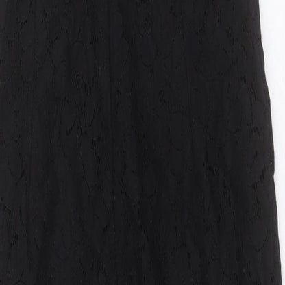 Missguided Womens Black Polyester Jumpsuit One-Piece Size 6 Button