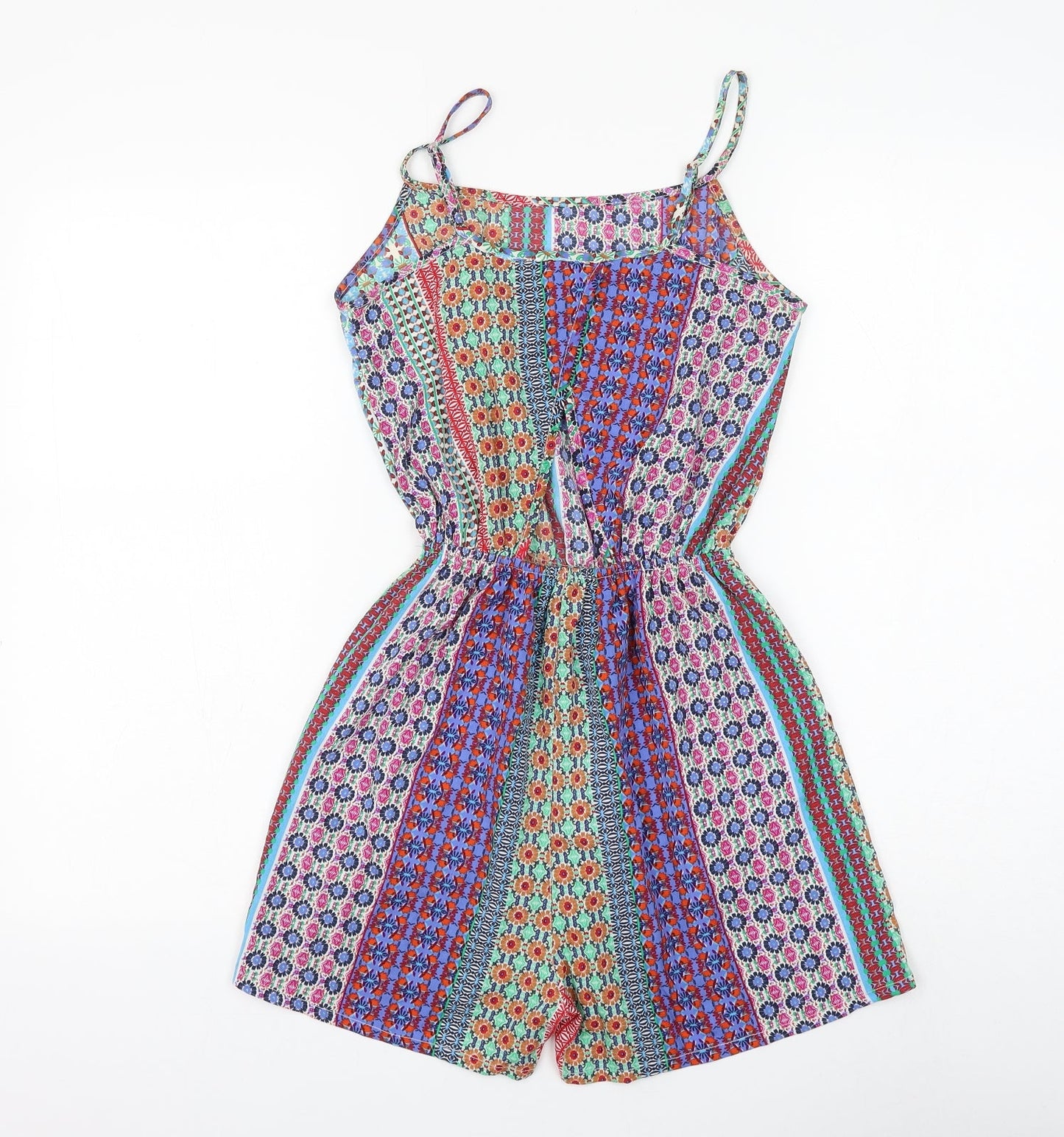 Atmosphere Womens Multicoloured Geometric Polyester Playsuit One-Piece Size 6 Pullover