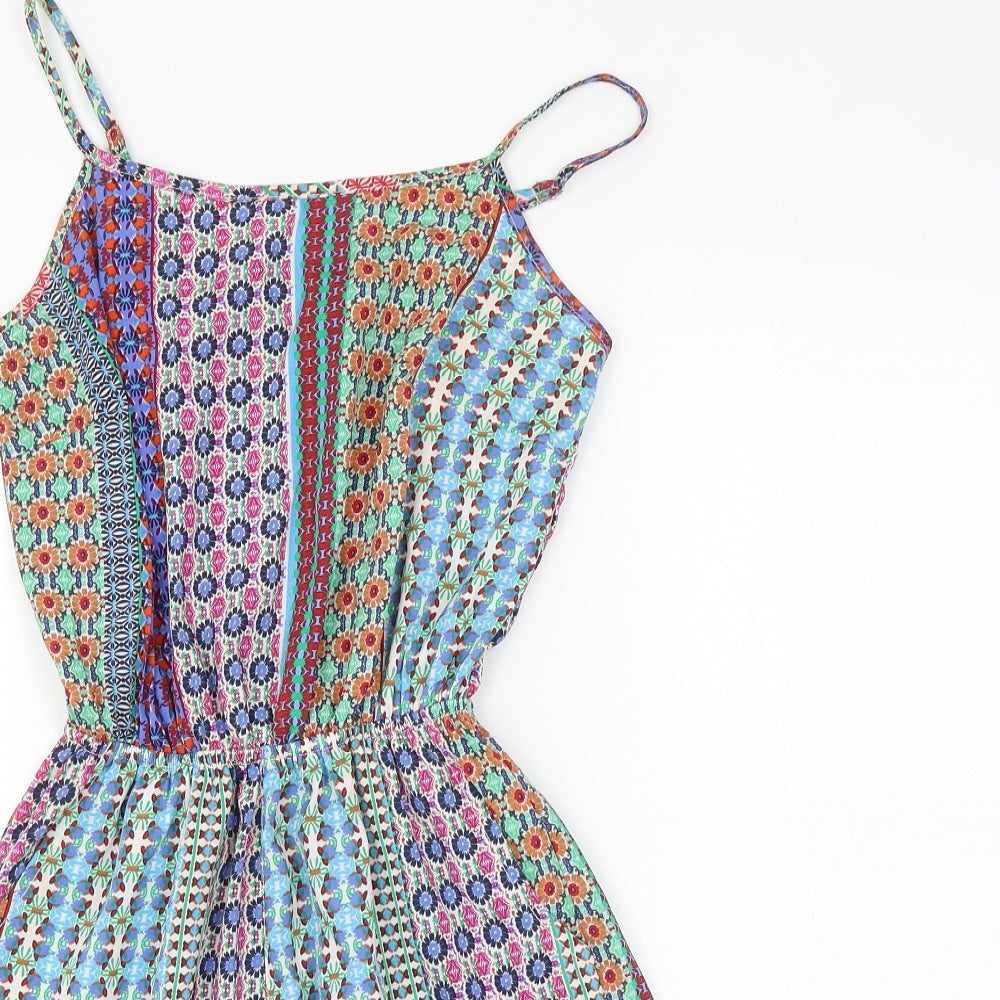 Atmosphere Womens Multicoloured Geometric Polyester Playsuit One-Piece Size 6 Pullover