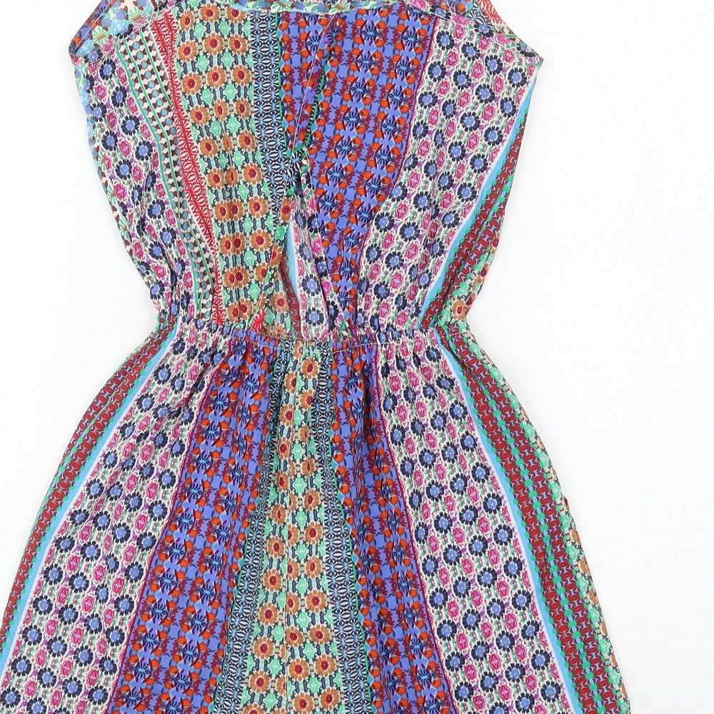 Atmosphere Womens Multicoloured Geometric Polyester Playsuit One-Piece Size 6 Pullover